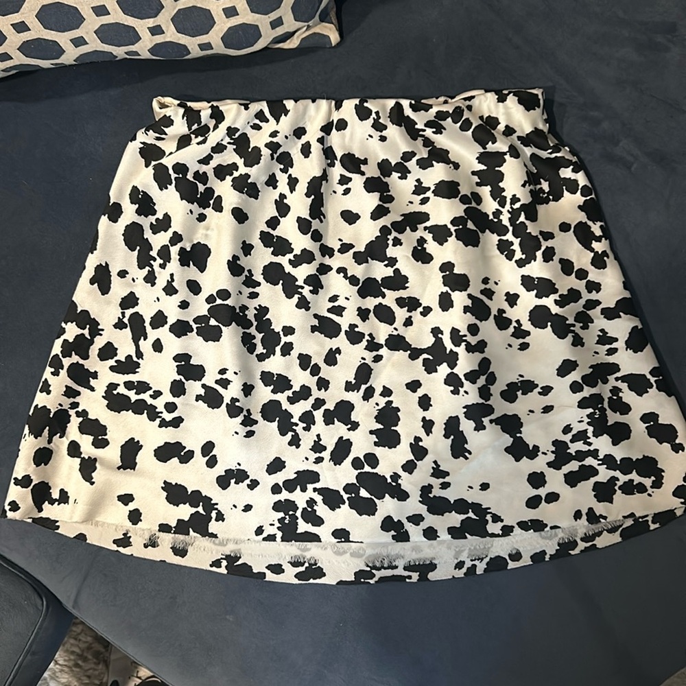 Super cute mini black-and-white cow print skirt